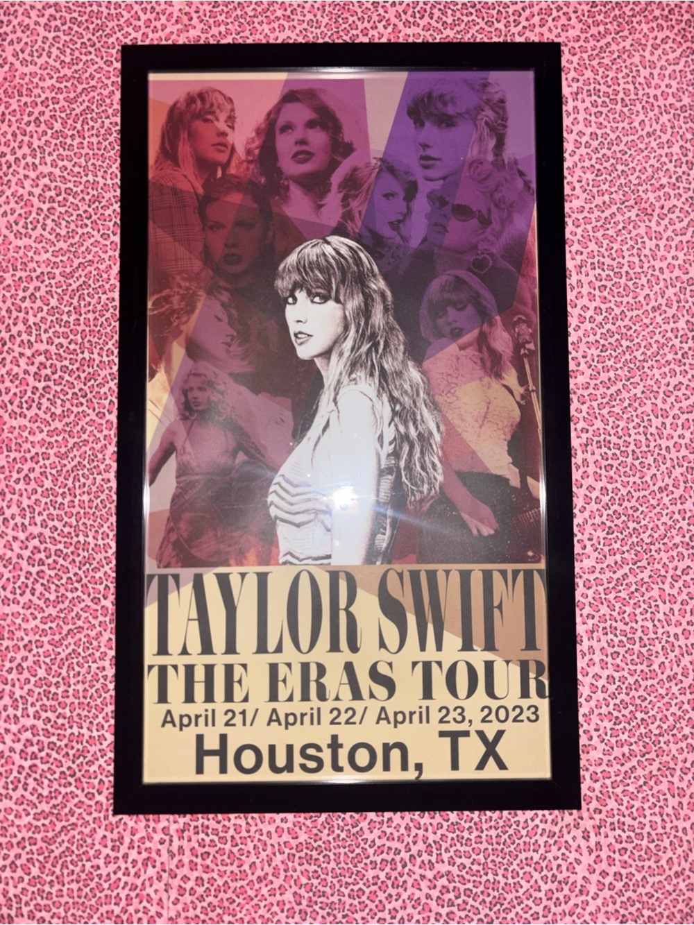 Taylor Swift The Eras Tour Poster - Houston Framed